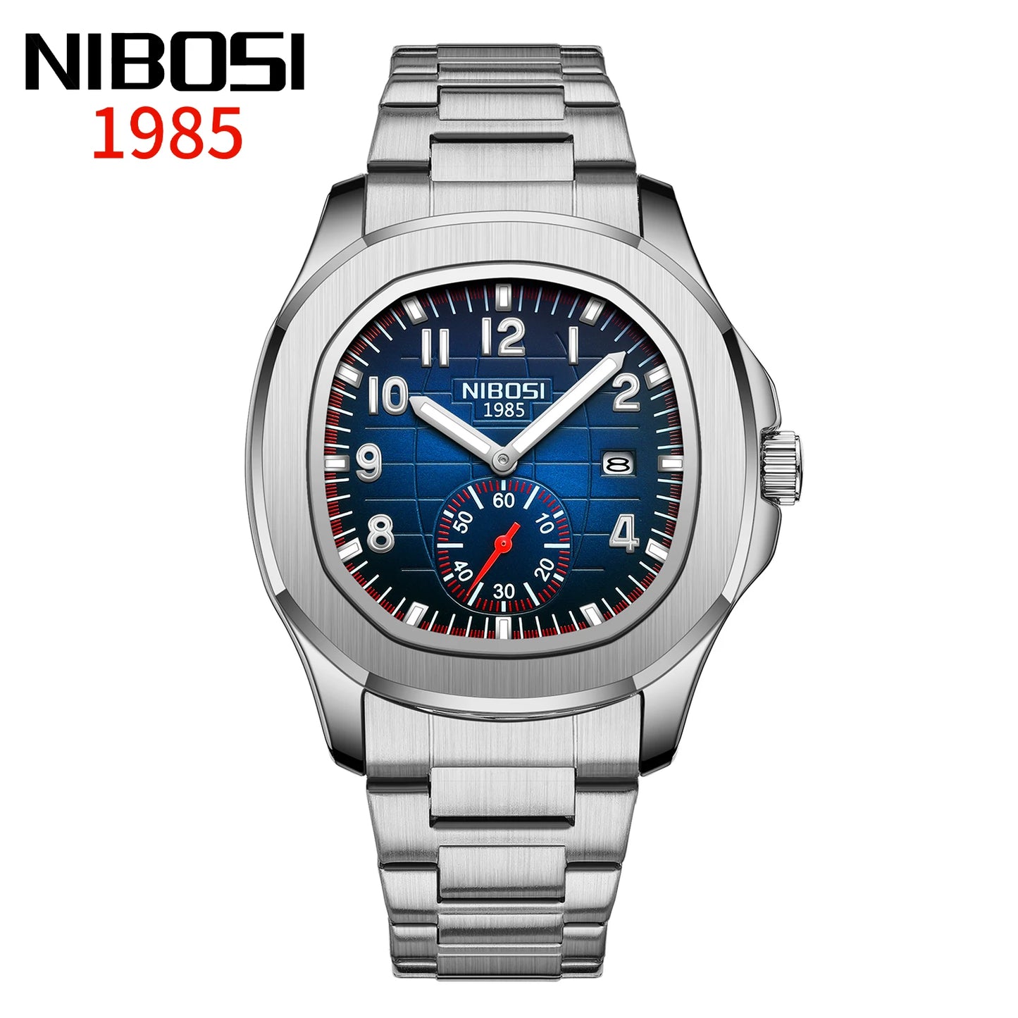 NIBOSI Sport Mens Watch Top Brand Luxury AQUANAUT Quartz Watches for Men Waterproof Luminous Stainless Steel Watch Reloj Hombre