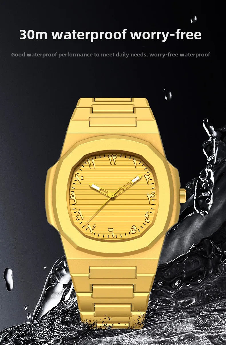 New Middle Eastern Arabic Numeral Dial Design Waterproof Quartz Men's Watch Casual Business Clock Customization