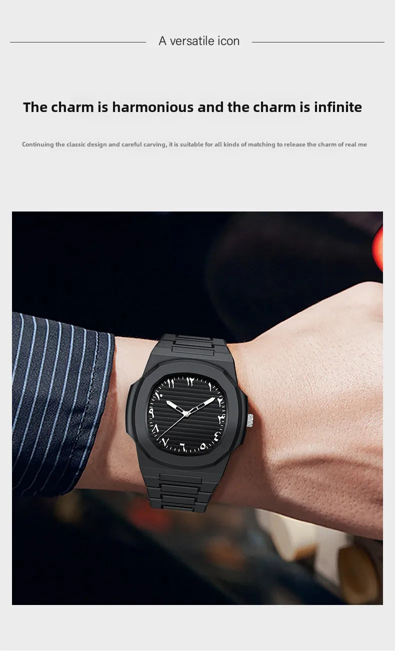 New Middle Eastern Arabic Numeral Dial Design Waterproof Quartz Men's Watch Casual Business Clock Customization