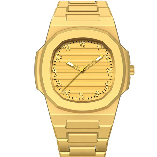 New Middle Eastern Arabic Numeral Dial Design Waterproof Quartz Men's Watch Casual Business Clock Customization