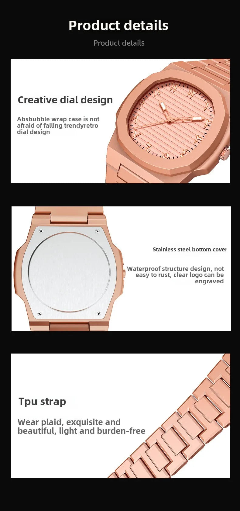 New Middle Eastern Arabic Numeral Dial Design Waterproof Quartz Men's Watch Casual Business Clock Customization