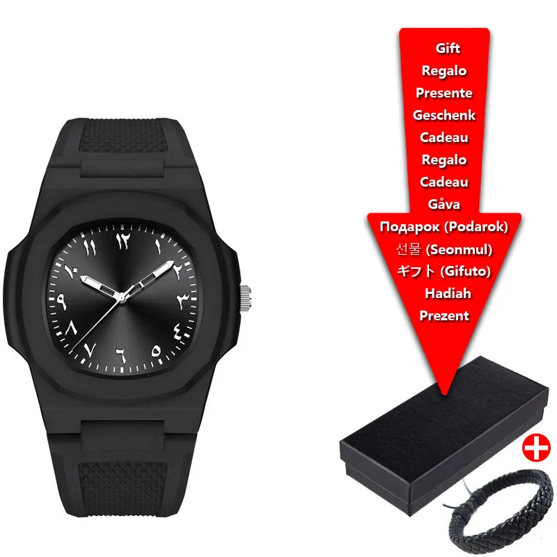 New Middle Eastern Arabic Numeral Dial Design Waterproof Quartz Men's Watch Casual Business Clock Customization