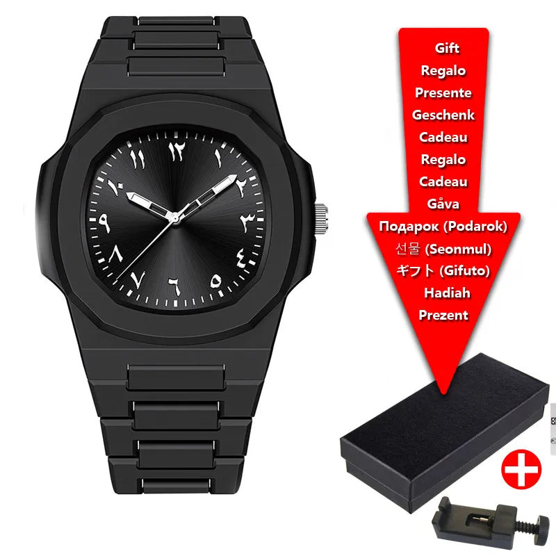 New Middle Eastern Arabic Numeral Dial Design Waterproof Quartz Men's Watch Casual Business Clock Customization