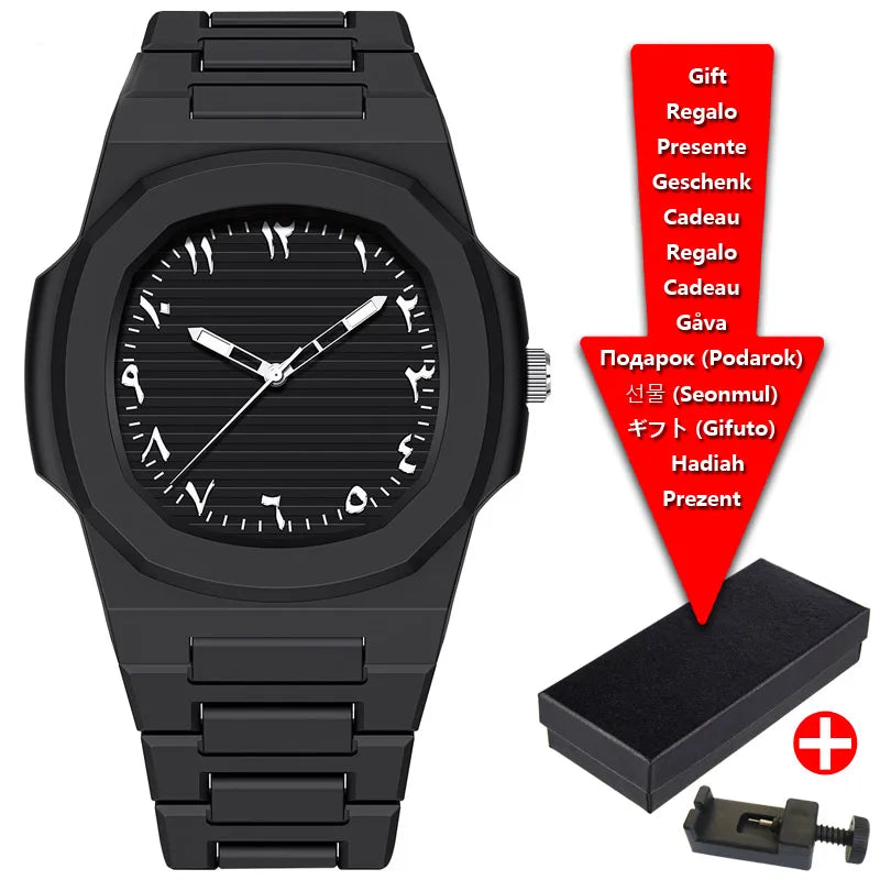New Middle Eastern Arabic Numeral Dial Design Waterproof Quartz Men's Watch Casual Business Clock Customization